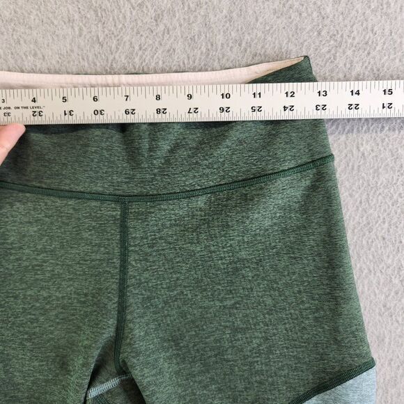 Outdoor Voices Leggings Womens M Green Pink Chevron Mid Rise Ankle Workout - Picture 9 of 13
